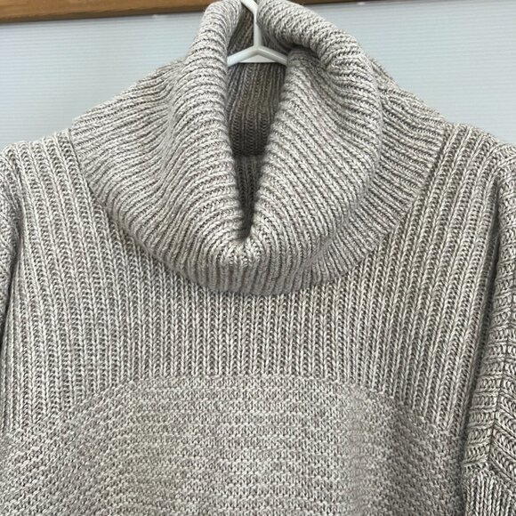 Part Two Tocca Wool Blend White Brown Oversize Long Pullover Knit Sweater Sz S - Picture 3 of 14